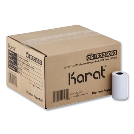 Karat Thermal Paper Rolls, 2.25 in. x 50 ft, White, 50PK GS-TR225050